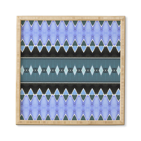 Amy Sia Art Deco Triangle Stripe Light Blue Framed Wall Art