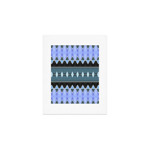 Amy Sia Art Deco Triangle Stripe Light Blue Art Print