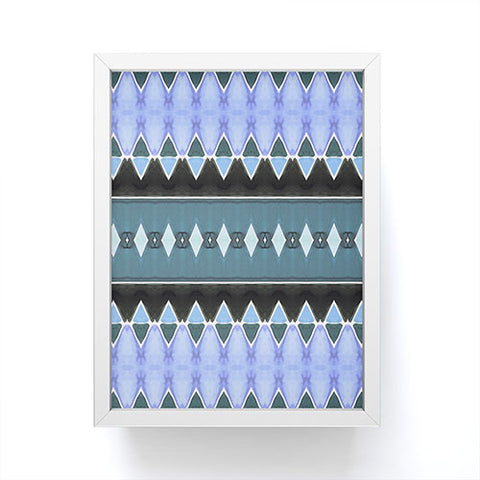 Amy Sia Art Deco Triangle Stripe Light Blue Framed Mini Art Print