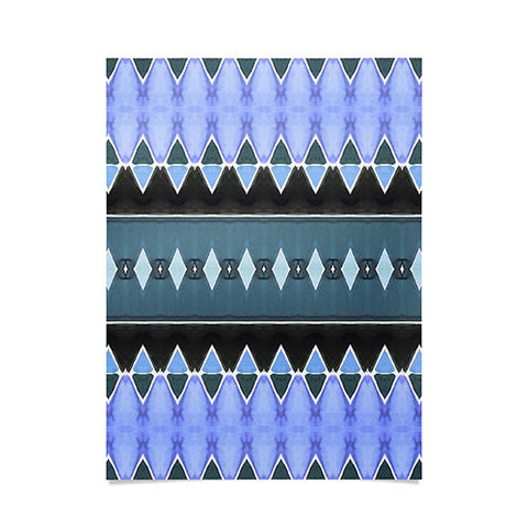 Amy Sia Art Deco Triangle Stripe Light Blue Poster