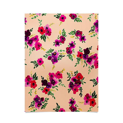 Amy Sia Ava Floral Peach Poster