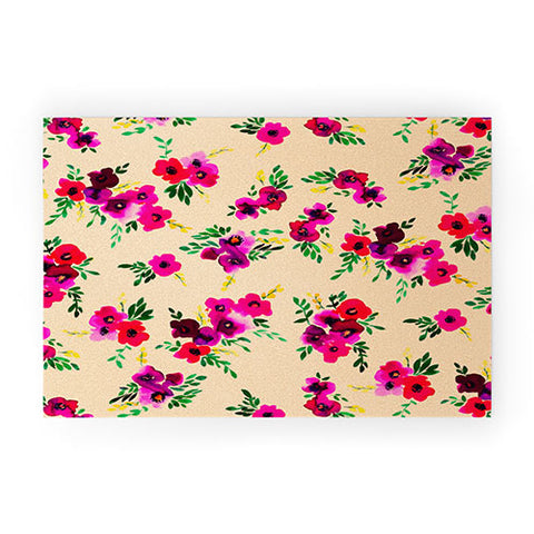 Amy Sia Ava Floral Peach Welcome Mat