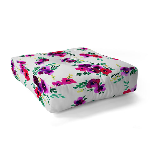 Amy Sia Ava Floral Pink Floor Pillow Square