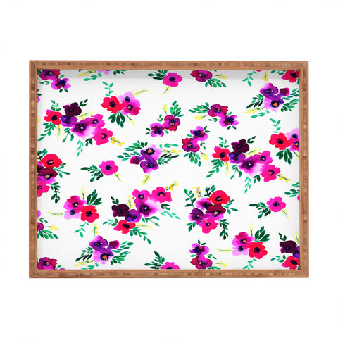 Amy Sia Ava Floral Pink Rectangular Tray