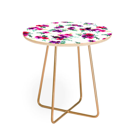 Amy Sia Ava Floral Pink Round Side Table