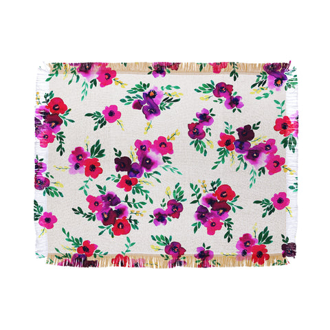 Amy Sia Ava Floral Pink Throw Blanket