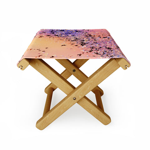 Amy Sia Birds of a Feather Pink Folding Stool