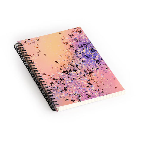 Amy Sia Birds of a Feather Pink Spiral Notebook