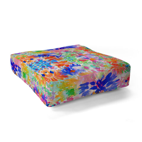 Amy Sia Bloom Blue Floor Pillow Square