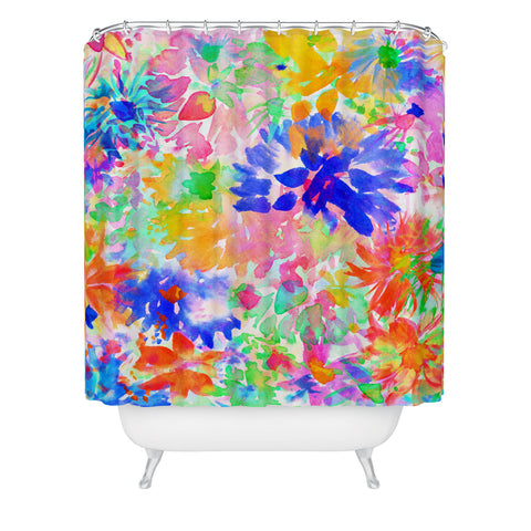 Amy Sia Bloom Blue Shower Curtain