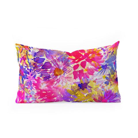 Amy Sia Bloom Pink Oblong Throw Pillow