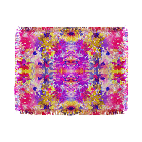 Amy Sia Bloom Pink Throw Blanket