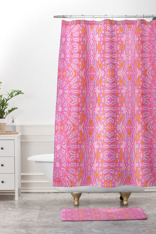 Amy Sia Casablanca Hot Pink Shower Curtain And Mat