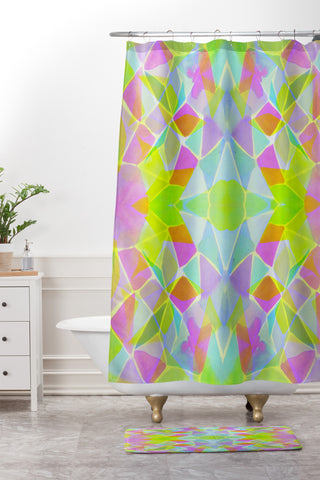 Amy Sia Chroma Lime Shower Curtain And Mat