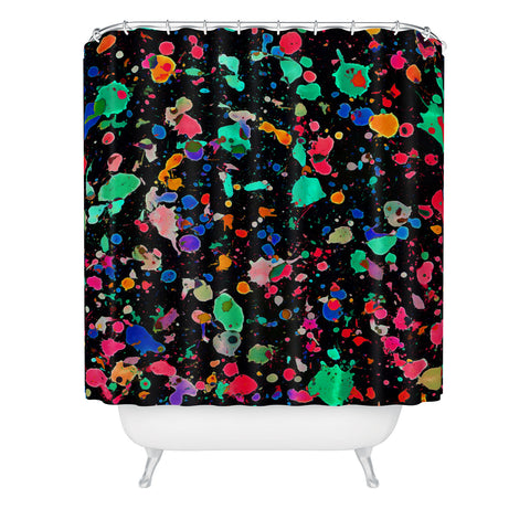 Amy Sia Colourful Splatter Shower Curtain