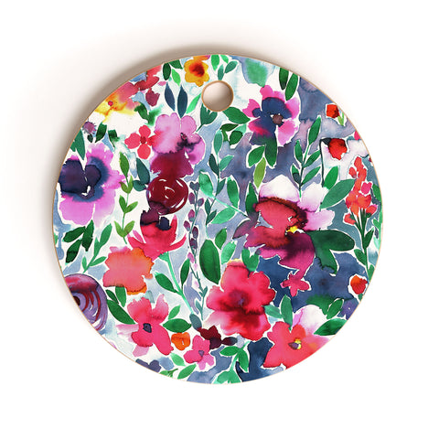 Amy Sia Evie Floral Cutting Board Round