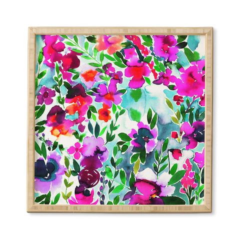 Amy Sia Evie Floral Magenta Framed Wall Art