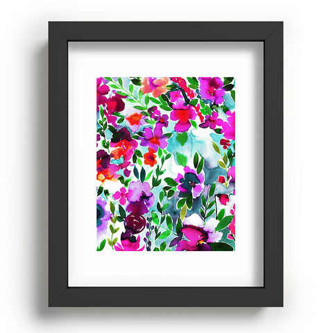 Amy Sia Evie Floral Magenta Recessed Framing Rectangle