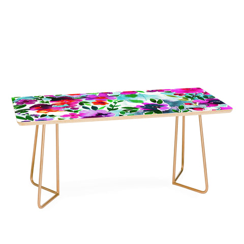 Amy Sia Evie Floral Magenta Coffee Table