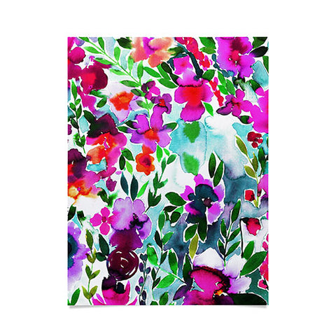 Amy Sia Evie Floral Magenta Poster