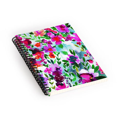 Amy Sia Evie Floral Magenta Spiral Notebook