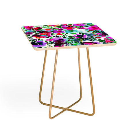 Amy Sia Evie Floral Magenta Side Table