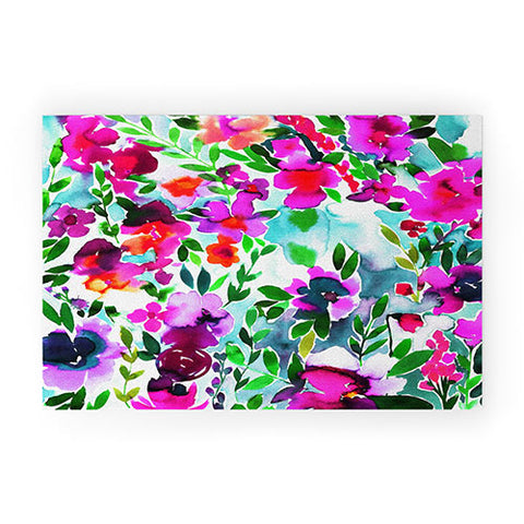 Amy Sia Evie Floral Magenta Welcome Mat