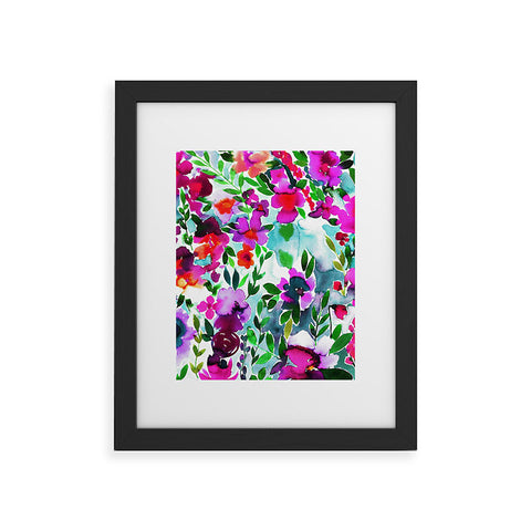 Amy Sia Evie Floral Magenta Framed Art Print