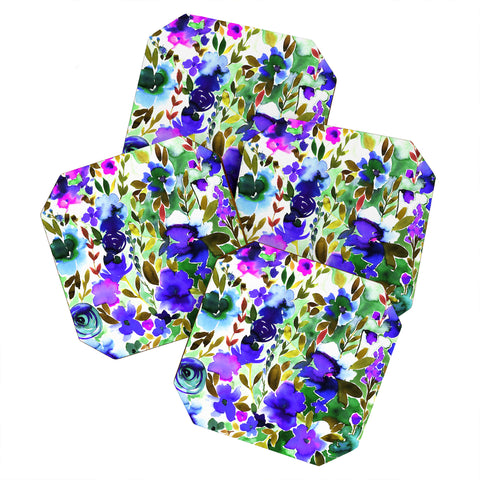 Amy Sia Evie Floral Olive Coaster Set