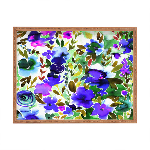 Amy Sia Evie Floral Olive Rectangular Tray