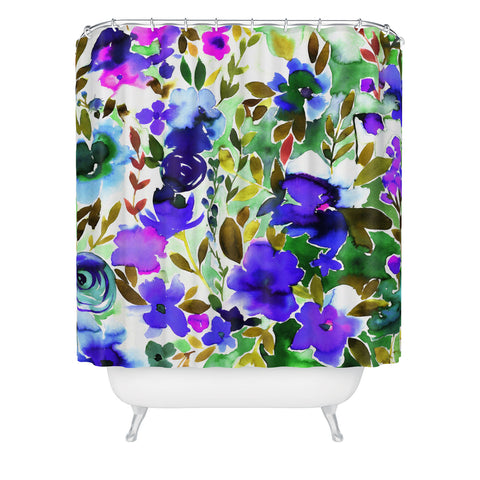 Amy Sia Evie Floral Olive Shower Curtain