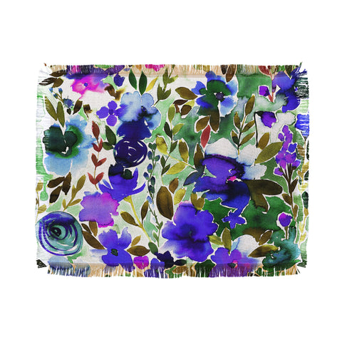 Amy Sia Evie Floral Olive Throw Blanket
