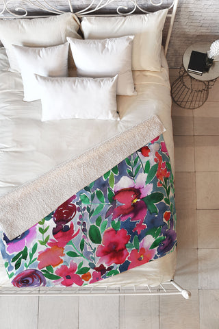 Amy Sia Evie Floral Fleece Throw Blanket