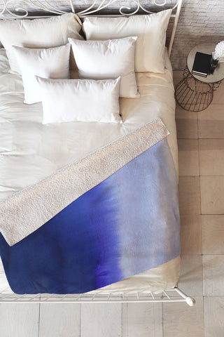 Amy Sia Flood Blue Fleece Throw Blanket