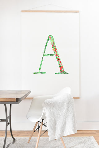 Amy Sia Floral Monogram Letter A Art Print And Hanger
