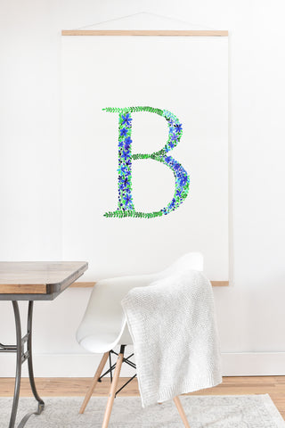 Amy Sia Floral Monogram Letter B Art Print And Hanger