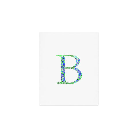 Amy Sia Floral Monogram Letter B Art Print