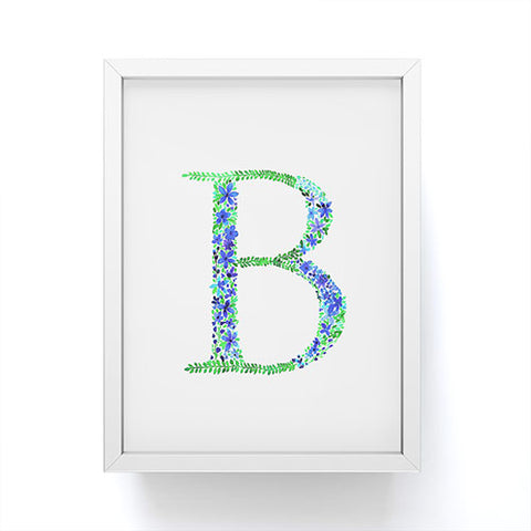 Amy Sia Floral Monogram Letter B Framed Mini Art Print