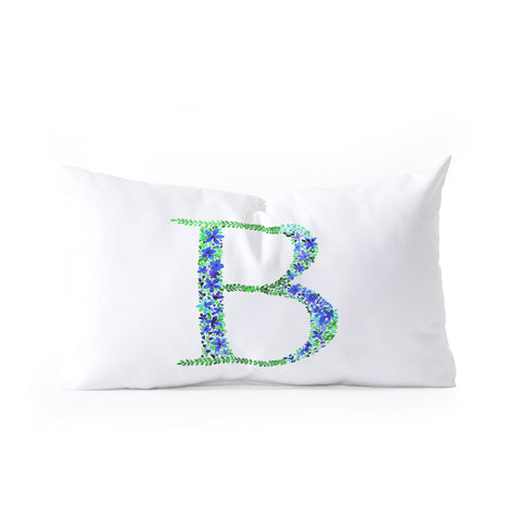 Amy Sia Floral Monogram Letter B Oblong Throw Pillow