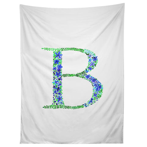 Amy Sia Floral Monogram Letter B Tapestry