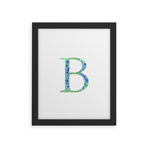 Amy Sia Floral Monogram Letter B Framed Art Print