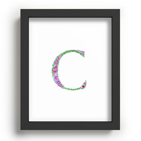 Amy Sia Floral Monogram Letter C Recessed Framing Rectangle