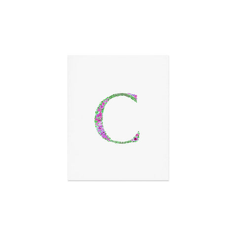 Amy Sia Floral Monogram Letter C Art Print