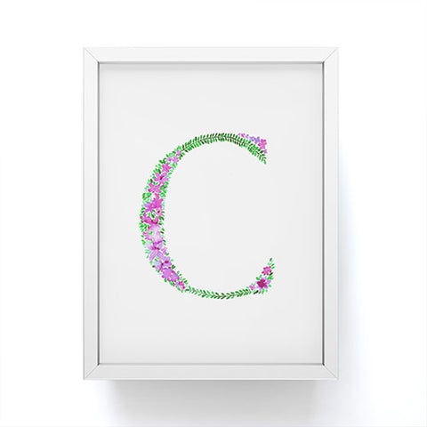 Amy Sia Floral Monogram Letter C Framed Mini Art Print
