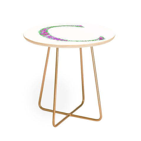 Amy Sia Floral Monogram Letter C Round Side Table