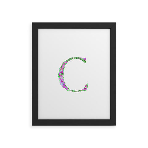 Amy Sia Floral Monogram Letter C Framed Art Print