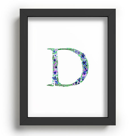 Amy Sia Floral Monogram Letter D Recessed Framing Rectangle