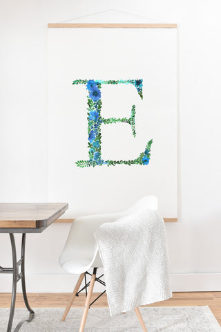 Amy Sia Floral Monogram Letter E Art Print And Hanger