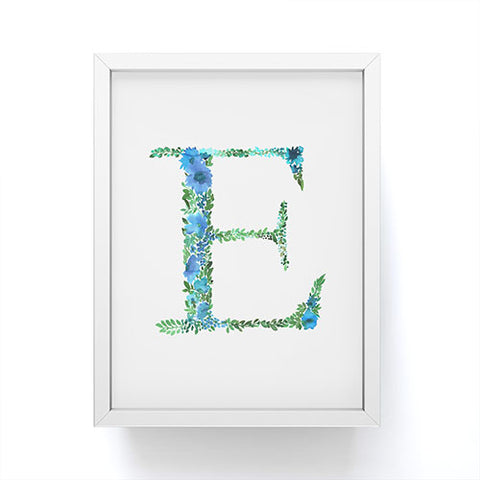 Amy Sia Floral Monogram Letter E Framed Mini Art Print