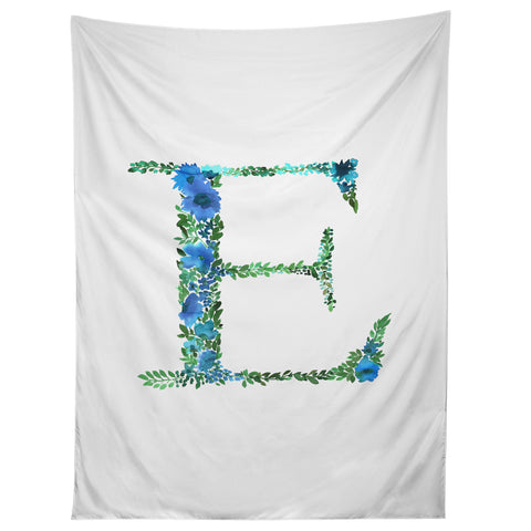 Amy Sia Floral Monogram Letter E Tapestry
